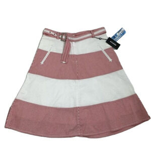 𝅺Abacus Red & White Searsucker A line Skirt